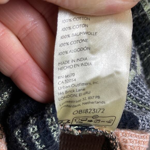 Free People shirt jacket Medium Cozy in Plaid top black oversized grunge chore - Picture 11 of 11